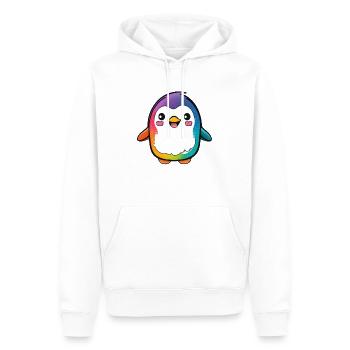 Kawaii Mignon Happy Penguin - Sweat à capuche Premium bio Homme - blanc - Devant - Nico (187cm)