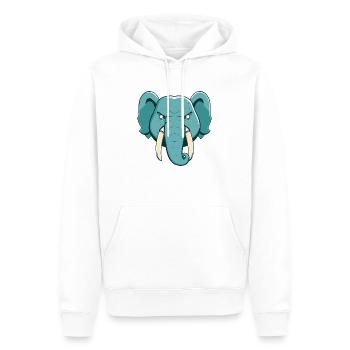 Elephant - Sweat à capuche Premium bio Homme - blanc - Devant - Nico (187cm)