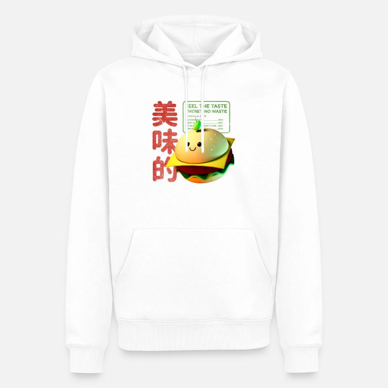 Personnage de hamburger 3D - Sweat à capuche Premium bio Homme - blanc