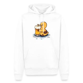 Süßes Entlein mit Bier. Lustiges Bier mit Tier - Männer Premium Bio Hoodie - Weiß - Vorne - Nico (187cm)