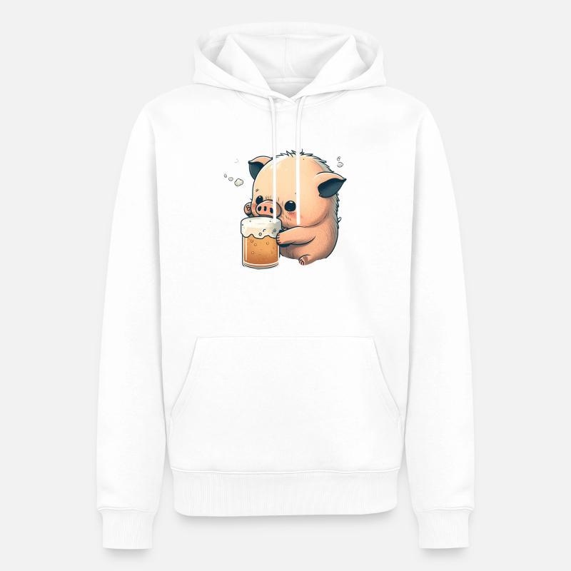 Boissons sucrées au cochon BIer - Sweat à capuche Premium bio Homme - blanc