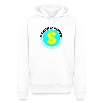 Papier empilé 003 - Sweat à capuche Premium bio Homme - blanc - Devant - Nico (187cm)