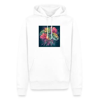 Aquarelle dessinée à la main Monstera plante - Sweat à capuche Premium bio Homme - blanc - Devant - Nico (187cm)