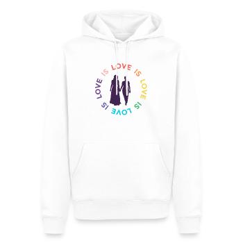 Love is love lesbisches Paar - Männer Premium Bio Hoodie - Weiß - Vorne - Nico (187cm)