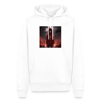 Boy in burning forest - Men’s Premium Organic Hoodie - white - Front - Nico (187cm)