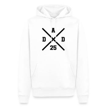 dad 25 - Männer Premium Bio Hoodie - Weiß - Vorne - Nico (187cm)