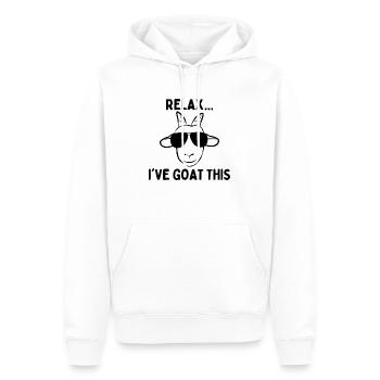 Entspann dich, ich Ziege das - Männer Premium Bio Hoodie - Weiß - Vorne - Nico (187cm)