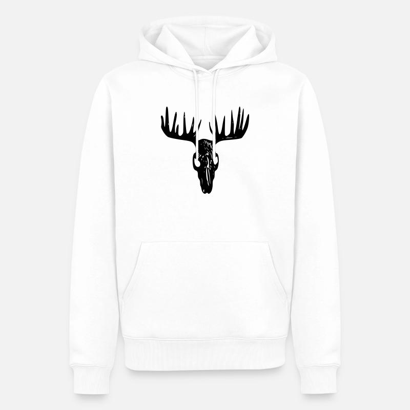 Elchschädel / Elchsake - Männer Premium Bio Hoodie - Weiß
