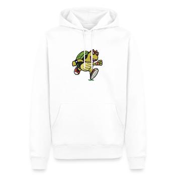 Dessin animé Running Tortoise - Sweat à capuche Premium bio Homme - blanc - Devant - Nico (187cm)
