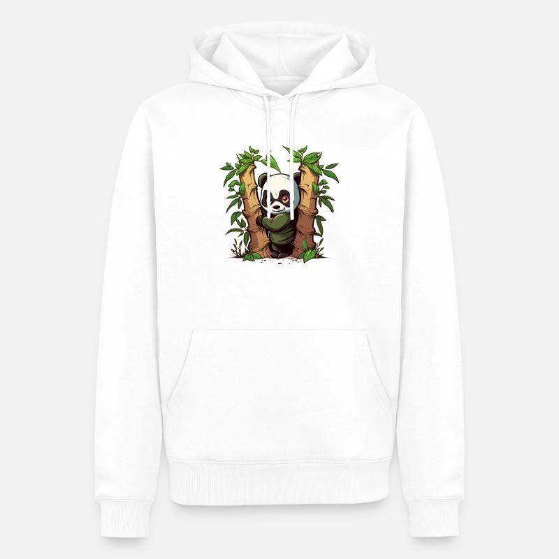 Ninja cache-cache - Sweat à capuche Premium bio Homme - blanc
