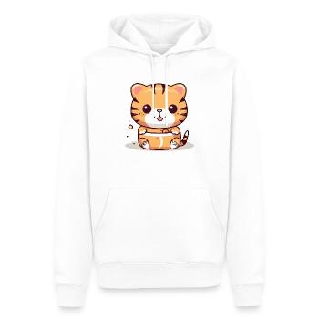 Mako der Tiger - Männer Premium Bio Hoodie - Weiß - Vorne - Nico (187cm)