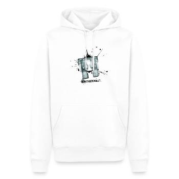 Durchgeknallt - Sicherung mit Einhorn - Männer Premium Bio Hoodie - Weiß - Vorne - Nico (187cm)