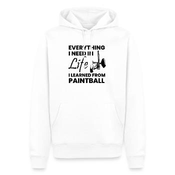 Paintball Airsoft - Männer Premium Bio Hoodie - Weiß - Vorne - Nico (187cm)