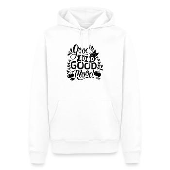Bonne nourriture bonne humeur dicton - Sweat à capuche Premium bio Homme - blanc - Devant - Nico (187cm)