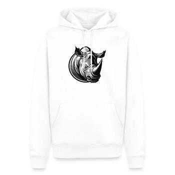 Nashorn - Männer Premium Bio Hoodie - Weiß - Vorne - Nico (187cm)