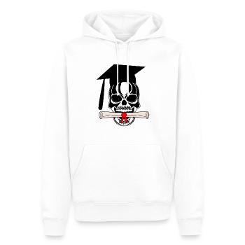 Conclusion sur le crâne et les os croisés - Sweat à capuche Premium bio Homme - blanc - Devant - Nico (187cm)