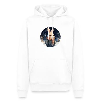 Kuscheliger Schnee-Hase - Männer Premium Bio Hoodie - Weiß - Vorne - Nico (187cm)