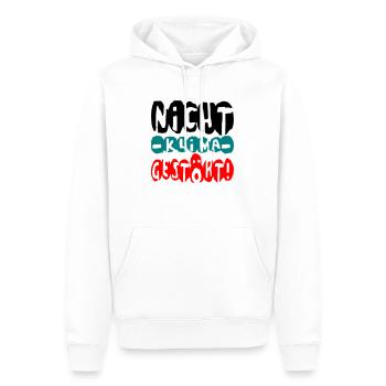 nicht klima gestört - Männer Premium Bio Hoodie - Weiß - Vorne - Nico (187cm)