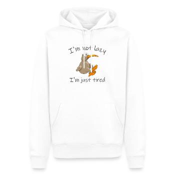Kiwi oiseau, je ne suis pas paresseux, je suis juste fatigué - Sweat à capuche Premium bio Homme - blanc - Devant - Nico (187cm)