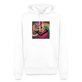 VINTAGE PLATTENSPIELER - Männer Premium Bio Hoodie - Weiß - Vorne - Nico (187cm)