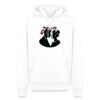 Sous le gui - Sweat à capuche Premium bio Homme - blanc - Devant - Nico (187cm)