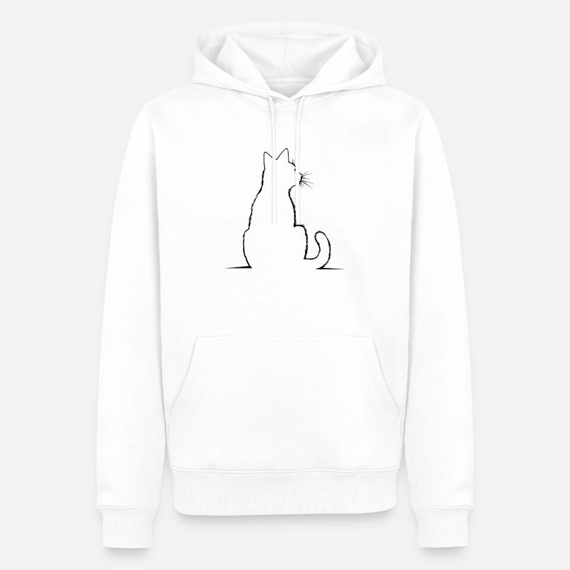 Chat, Motif De Chat - Sweat à capuche Premium bio Homme - blanc