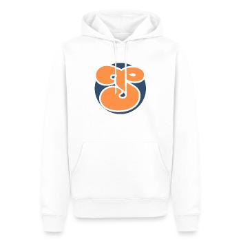 Lettre s orange sport - Sweat à capuche Premium bio Homme - blanc - Devant - Nico (187cm)