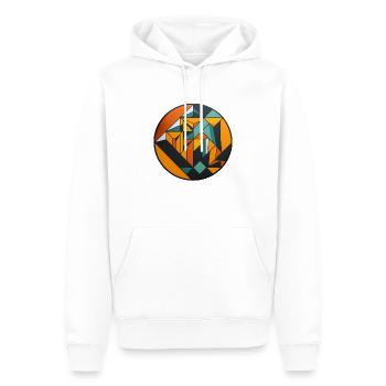 Formes abstraites et géométriques - Sweat à capuche Premium bio Homme - blanc - Devant - Nico (187cm)