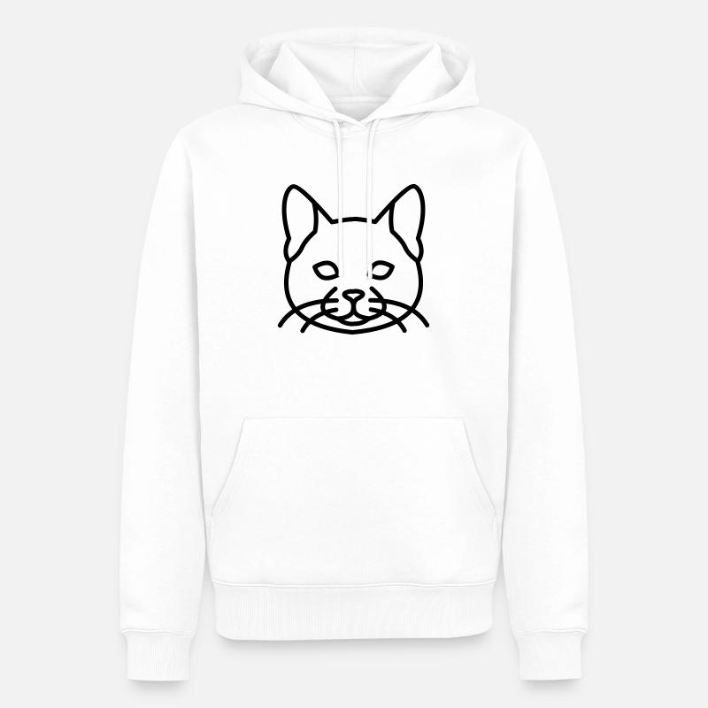 Chat - Sweat à capuche Premium bio Homme - blanc
