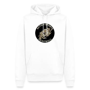 Actopn sports paintball - Sweat à capuche Premium bio Homme - blanc - Devant - Nico (187cm)
