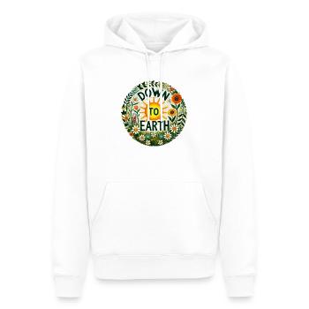 Les pieds sur terre - Sweat à capuche Premium bio Homme - blanc - Devant - Nico (187cm)