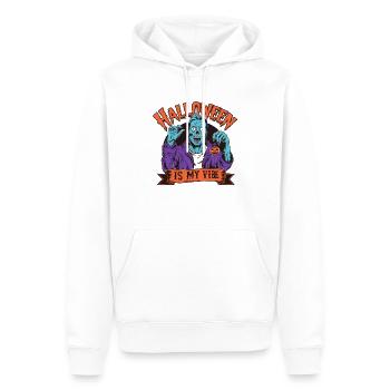 Halloween is my vibe - Sweat à capuche Premium bio Homme - blanc - Devant - Nico (187cm)