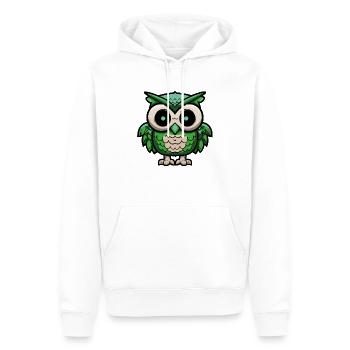 hibou hibou hibou hibou hibou de nuit - Sweat à capuche Premium bio Homme - blanc - Devant - Nico (187cm)