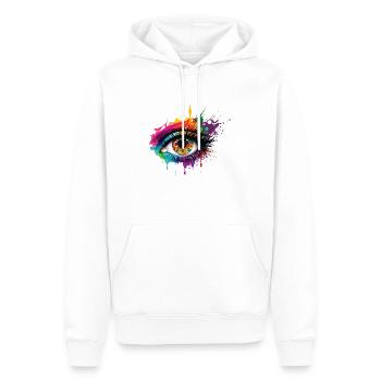 Funky Eye - Men’s Premium Organic Hoodie - white - Front - Nico (187cm)