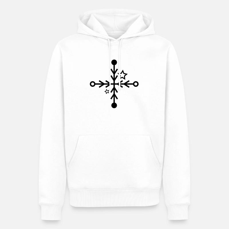 Icône de flocon de neige - Sweat à capuche Premium bio Homme - blanc