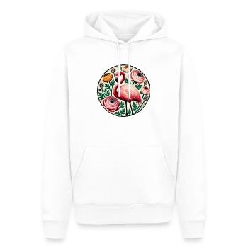 Flamingo - Männer Premium Bio Hoodie - Weiß - Vorne - Nico (187cm)