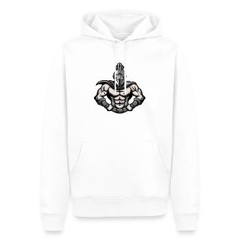 Spartaner - Männer Premium Bio Hoodie - Weiß - Vorne - Nico (187cm)