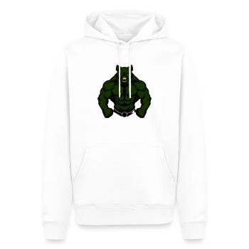 Bear Comic Fit - Men’s Premium Organic Hoodie - white - Front - Nico (187cm)