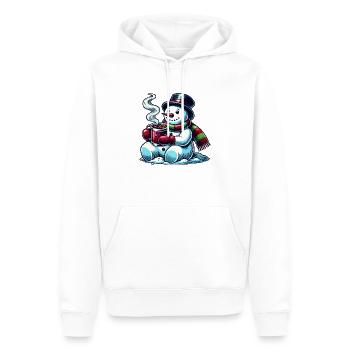 schneemann comic - Männer Premium Bio Hoodie - Weiß - Vorne - Nico (187cm)