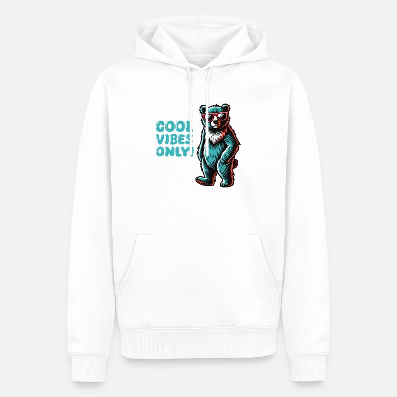ours cool - Sweat à capuche Premium bio Homme - blanc