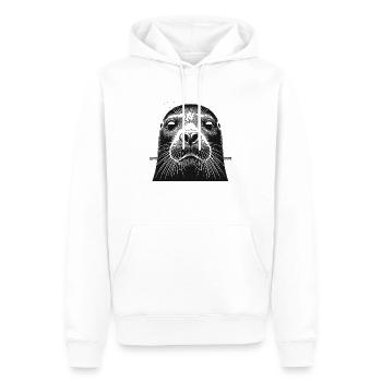 Phoque - Sweat à capuche Premium bio Homme - blanc - Devant - Nico (187cm)