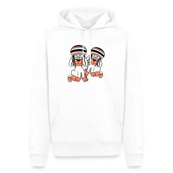 2 chiens Reggae Dreadlocks Chapeau Chill Détendu - Sweat à capuche Premium bio Homme - blanc - Devant - Nico (187cm)