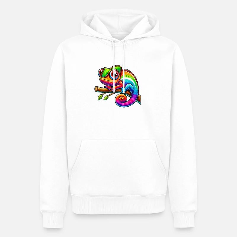 Bande dessinée caméléon - Sweat à capuche Premium bio Homme - blanc