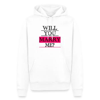 Willst du mich heiraten? - Männer Premium Bio Hoodie - Weiß - Vorne - Nico (187cm)