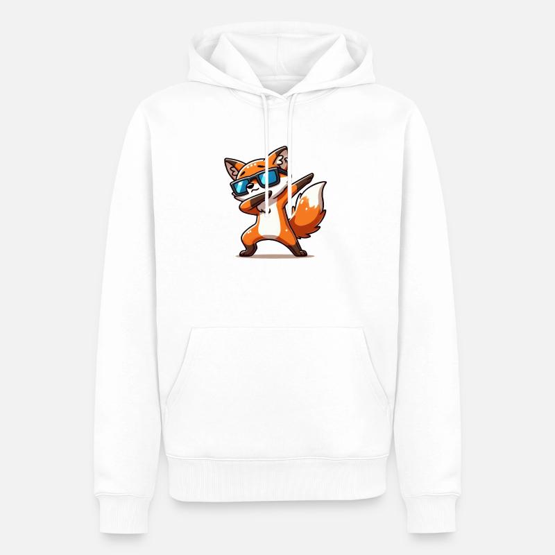 fuchs tier dabbing - Männer Premium Bio Hoodie - Weiß