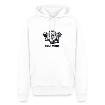 Lion Bodybuilder Animal - Sweat à capuche Premium bio Homme - blanc - Devant - Nico (187cm)