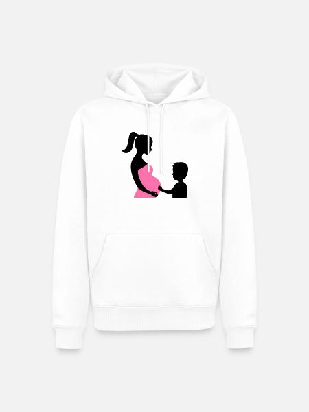 Schwanger mit Sohn - Männer Premium Bio Hoodie - Weiß