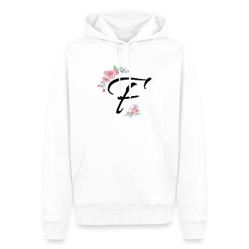 Buchstabe f Blumen - Männer Premium Bio Hoodie - Weiß - Vorne - Nico (187cm)