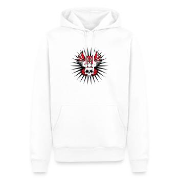 hibou aigle hibou chouette cool crâne crâne Halloween tatouage - Sweat à capuche Premium bio Homme - blanc - Devant - Nico (187cm)
