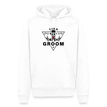 Crâne de l’équipe du marié - Sweat à capuche Premium bio Homme - blanc - Devant - Nico (187cm)